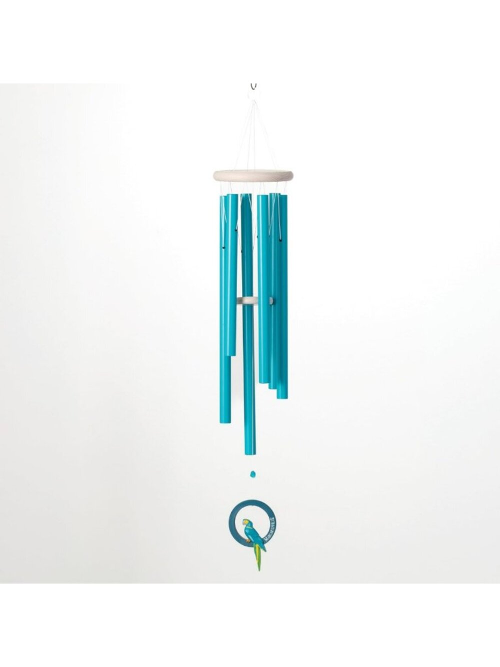 Colorful 40" Outdoor Wind Chime for Porch & Garden Decor - Seaglass Blue Tubes
